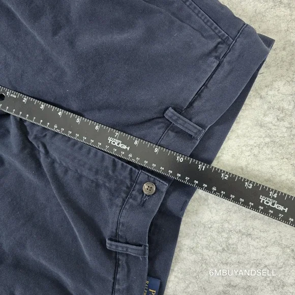 Polo Ralph Lauren Mens Classic Fit 9 Inch Chino Shorts Navy Blue Cotton Size 33 - Picture 8 of 8